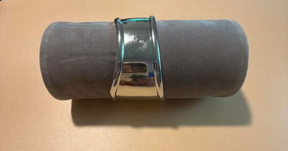 Chunky Silver Plated Curved Cuff Bracelet